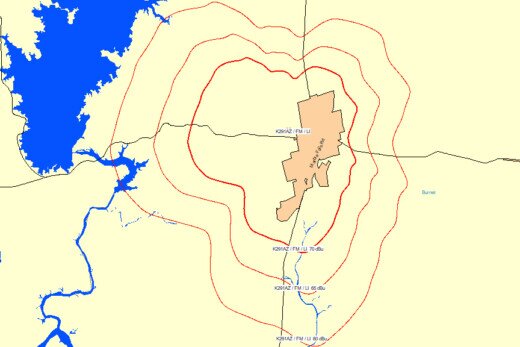 K291AZ Coverage Texas Highland Lakes Translator